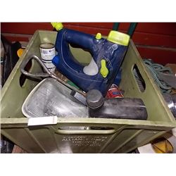 CRATE OF HARDWARE, OIL & MORE