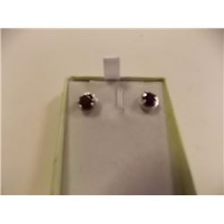 EARRINGS- 1.75CTW GARNET & DIAMONDS IN STERLING SILVER SETTING - RETAIL ESTIMATE $350