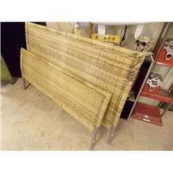 DOUBLE BED FRAME- WICKER & METAL