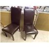 Image 1 : DINING CHAIRS - LEATHER - BROWN - 2 TTL - AS-IS