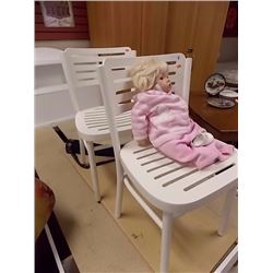 WHITE SIDE CHAIRS - 2 TTL