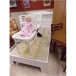 NEW WHITE CAPTAINS BED - MATTRESS NOT INCLUDED