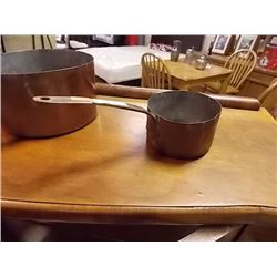 ANTIQUE HAND HAMMERED HEAVY COPPER POT - SMALL BELIEVED TO BE OVER 100 YEARS OLD