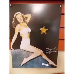 MEMORABILIA - METAL SIGN - 3-D PIN UP GIRL