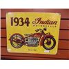 Image 1 : MOTORCYCLE MEMORABILIA - METAL SIGN - 1934 INDIAN MOTORCYCLE