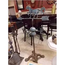 CAST IRON WEATHER VANE - MUSTANG ON TOP
