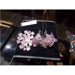BROTCH - PINK RHINESTONES & BUTTERFLY HAIR CLIP