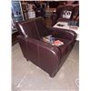 Image 1 : LEATHER STYLE CHAIR - BROWN