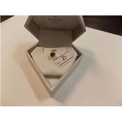 PENDANT - HEART FACETED SMOKEY TOPAZ & ROUND FACETED ALEXANDRITE IN 10K YELLOW GOLD SETTING - RETAIL