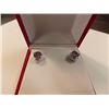 Image 1 : EARRINGS - AMETHYST & DIAMONDS IN STERLING SILVER SETTING - POST & BUTTERFLY BACKING - RETAIL ESTIMA