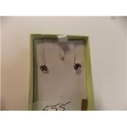 EARRINGS- NEW 1.4CTW AMETHYST IN 14K WHITE GOLD SETTING - WITH CERTIFICATE $350