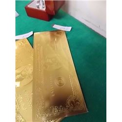 GOLD FOIL AMERICAN $2 BILL - 24K GOLD - not legal tendar