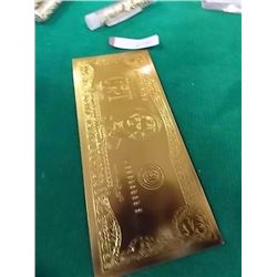 GOLD FOIL AMERICAN $2 BILL - 24K GOLD - not legal tendar