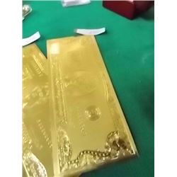 GOLD FOIL AMERICAN $2 BILL - 24K GOLD - not legal tendar