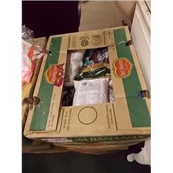 BANANA BOX OF ASSORTED FOOD ITEMS
