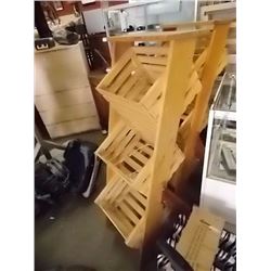 SOLID WOOD ORGANIZER - DISPLAY CABINET  - 3 BINS