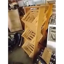 SOLID WOOD ORGANIZER - DISPLAY CABINET - 3 BINS