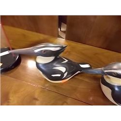 LIMITED EDITION  HAND PAINTED & CARVED BIRDS FEATHERS - PIED KING FISHER