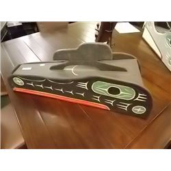 HAND CRAFTED FIRST NATIONS WOOD CARVING - BY LAURENCE ANDREW  - RAVEN