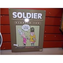 MEMORABILIA - METAL SIGN - SOLDIER RED NECK