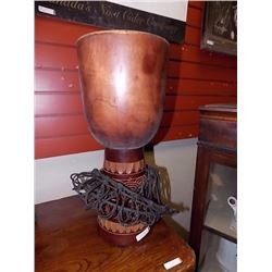 CARVED AFRICAN DRUM