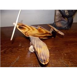 HAND CRAFTED WOOD AIRPLANE