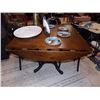 Image 1 : VINTAGE MAHOGANY ROUND TABLE WITH 4 DROP SIDES SINGLE PEDESTAL DUNCAN PHYPHE BASE - AWESOME CONDITIO