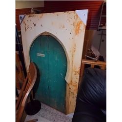 FRAMED OIL ON CANVASS PICTURE - DOOR SCENE - 39 X 59" H