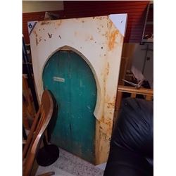 FRAMED OIL ON CANVASS PICTURE - DOOR SCENE - 39 X 59" H