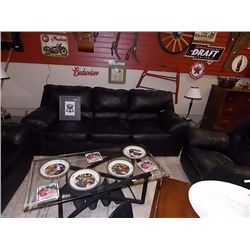 LEATHER CHESTERFIELD SET -COUCH, LOVE SEAT & CHAIR 3PC SET