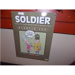 MEMORABILIA - METAL SIGN - SOLDIER RED NECK