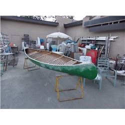 ****S.T.O.A**** CANOE - APPROX 15' LONG WOOD WITH FIBRE GLASS