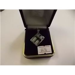 PENDANT - MULTI GEMSTONE IN STERLING SILVER ABACUS DESIGNED SETTING - RETAIL ESTIMATE $150