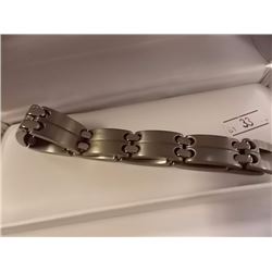 BRACELET - STAINLESS STEEL - STAPLE LINK  - RETAIL ESTIMATE $150