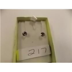 EARRINGS - 1.40 CT AMETHYST IN 14KT WHITE GOLD SETTING - INCLUDED CERTIFICATE $350