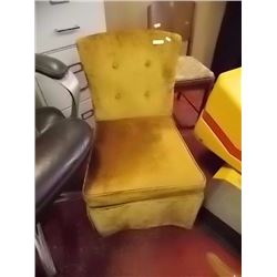 UPHOLSTERED BED SIDE CHAIR - GOLD
