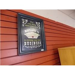 FRAMED  WOOD SIGN - "MOM'S APPLE PIE"