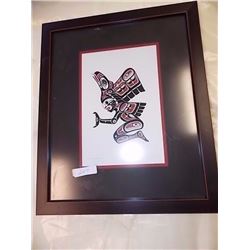 FRAMED RICHARD SHORTY PRINT - SIGNED - HUMMING BIRD