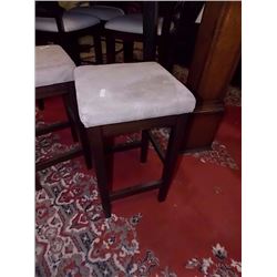BAR STOOL - BROWN MICROFIBRE UPHOLSTERED