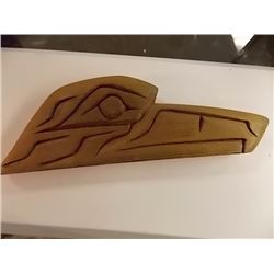 FIRST NATIONS WOOD CARVING - RAVEN HEAD - BY JIM RULES