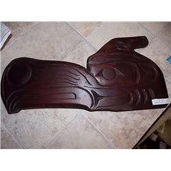 FIRST NATIONS CEDAR WOOD CARVING - BY ED RUFUS 1998