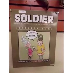MEMORABILIA - METAL SIGN - SOLDIER RED NECK
