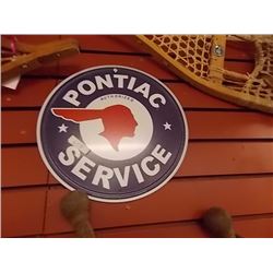 AUTOMOTIVE MEMORABILIA - METAL SIGN - ROUND - PONTIAC SERVICE