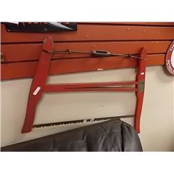 VINTAGE WOOD FRAMED SAW - "HAPPY MEDIUM"