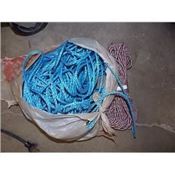 LOT OF BRAIDED BLUE ROPE
