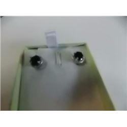 EARRINGS- 1.75CTW GARNET & DIAMONDS IN STERLING SILVER SETTING - RETAIL ESTIMATE $350