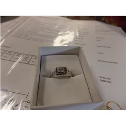 RING - CUBIC ZIRCONIA IN STERLING SILVER SETTING - RETAIL ESTIMATE $75