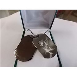 PENDANT - STAINLESS STEEL DRAGON DOGTAG WITH CHAIN - RETAIL ESTIMATE $140