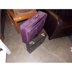 PURPLE SUIT CASE & BRIEF CASE