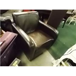 LEATHER STYLE CHAIR - BROWN